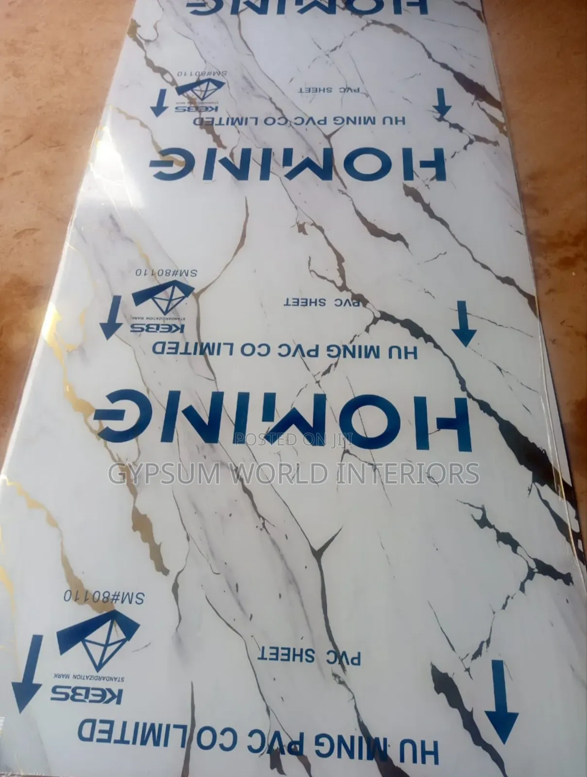 PVC Marble Sheets Plain Colors White
