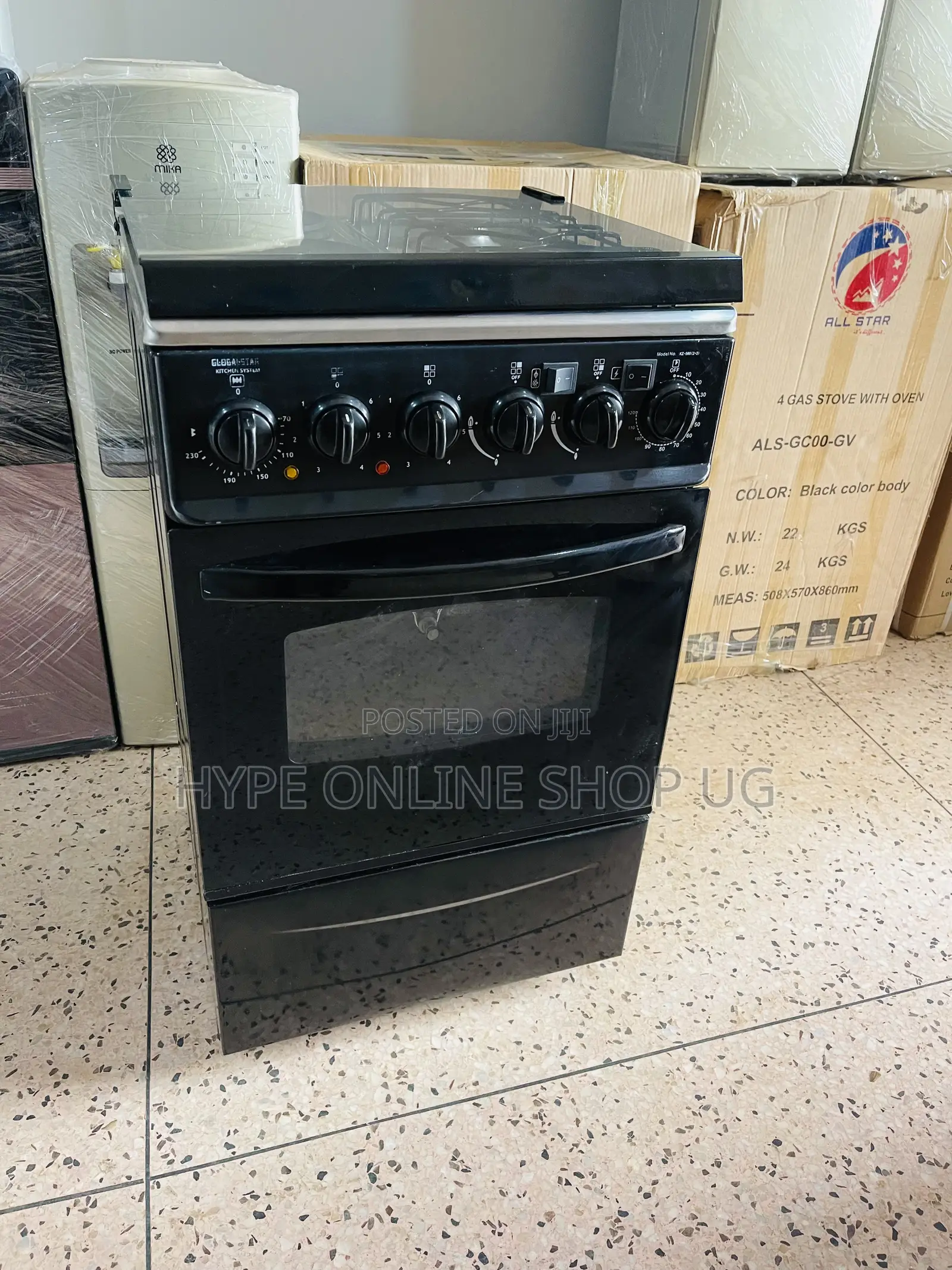 Imported 2+2 Electric Gas Cooker,Full Electric Oven With Roast Rods
