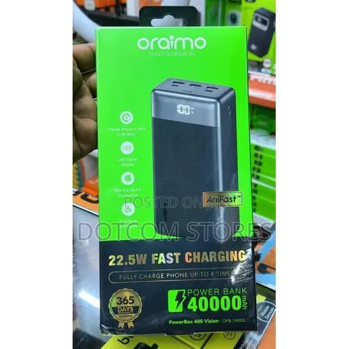 Oraimo 40,000mah 22.5w Fast Charge Power Bank-Opb-7400q.