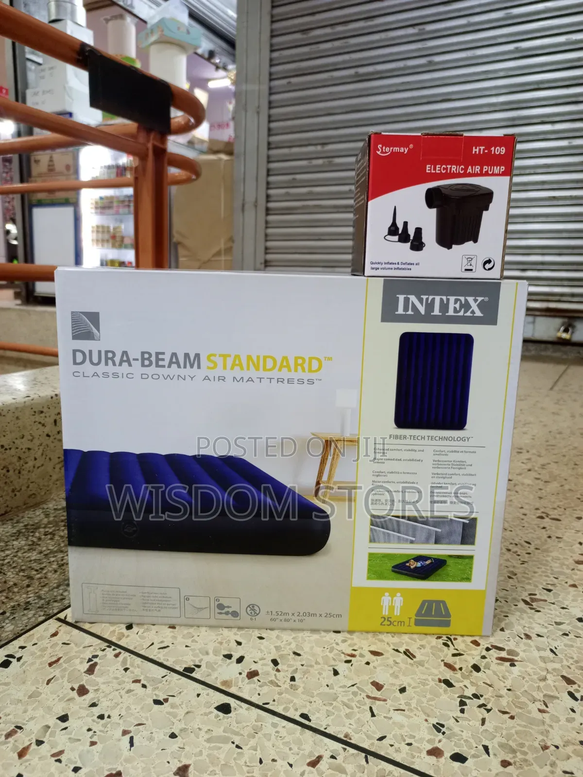 Intex Dura-Beam Standard Classic Downy Air Mattress With Pump