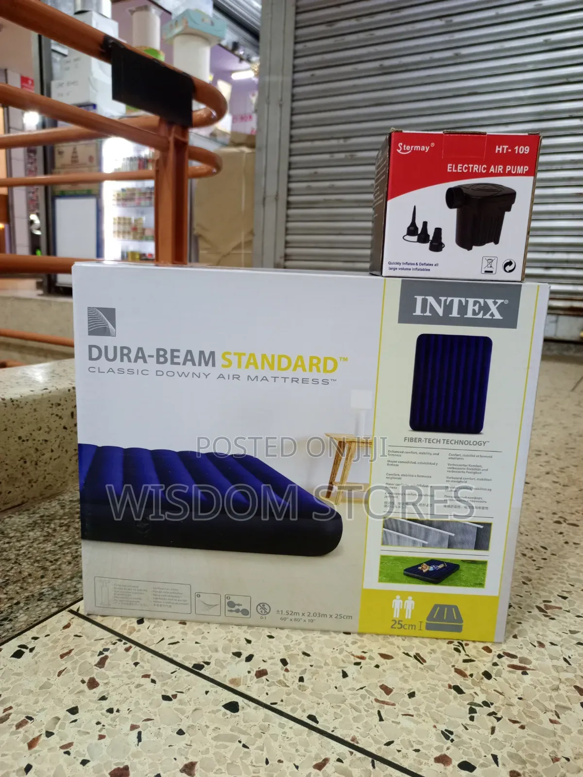 Intex Dura-Beam Standard Classic Downy Air Mattress With Pump