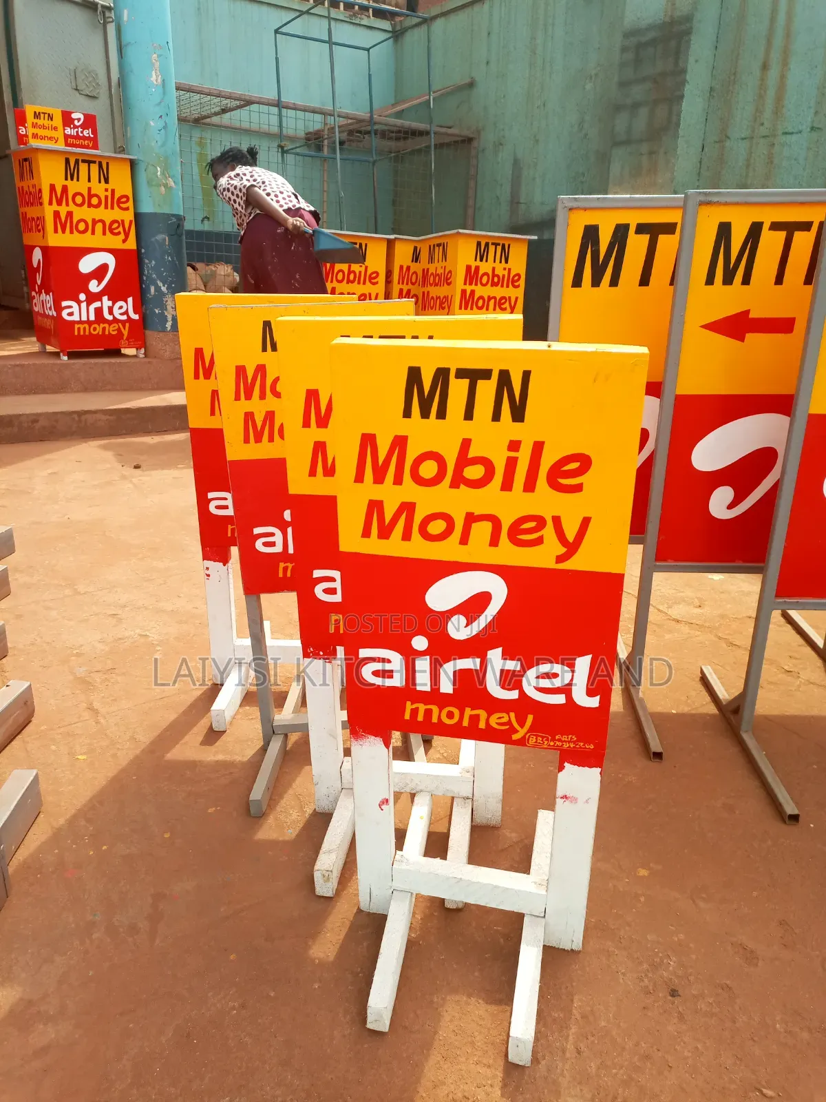 Small Mobile Money Advertising Board – Mtn Airtel Money Wodden Sign