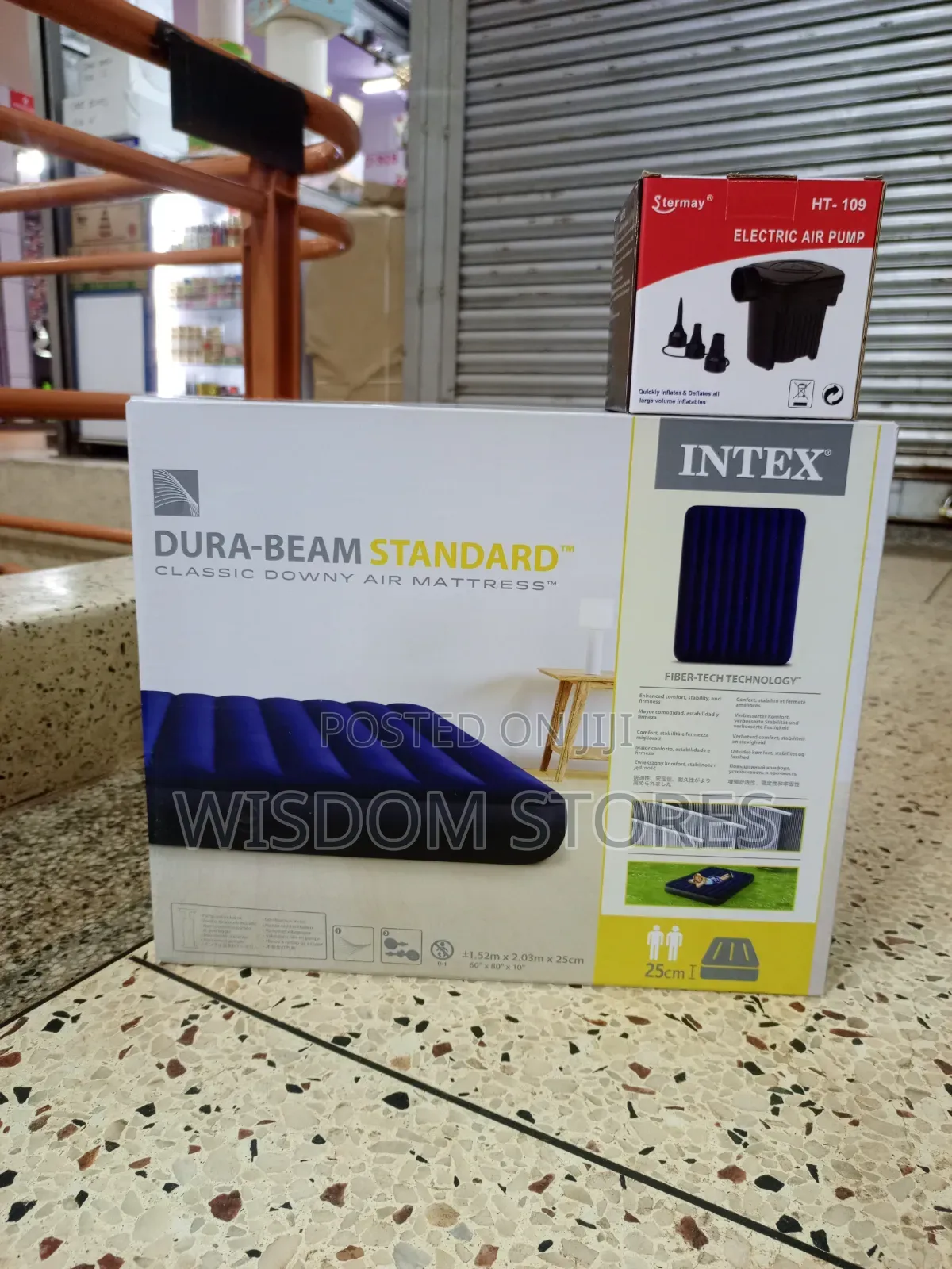 Intex Dura-Beam Standard Classic Downy Air Mattress With Pump