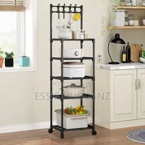 5-Tier Heavy Duty Metallic Kitchen Storage Rack