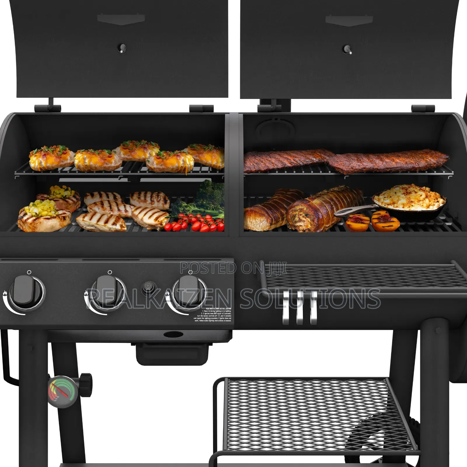 Usa Oklahoma Joe's Canyon Combo BBQ Charcoal and Gas Smoker Grill