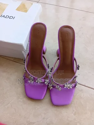 Amina Muaddi Purple Heels