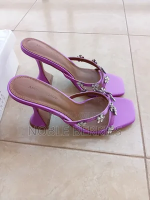 Amina Muaddi Purple Heels