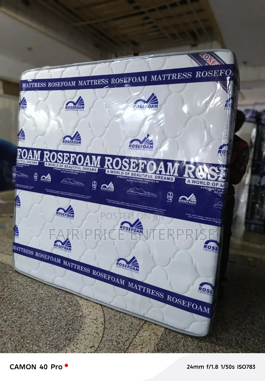 6x6/12 Inches. Bonluxe Spring Mattress Double Layer. Rosefoam