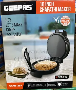 Geepas 10-Inch Chapathi Maker, Model Gcm6125n.