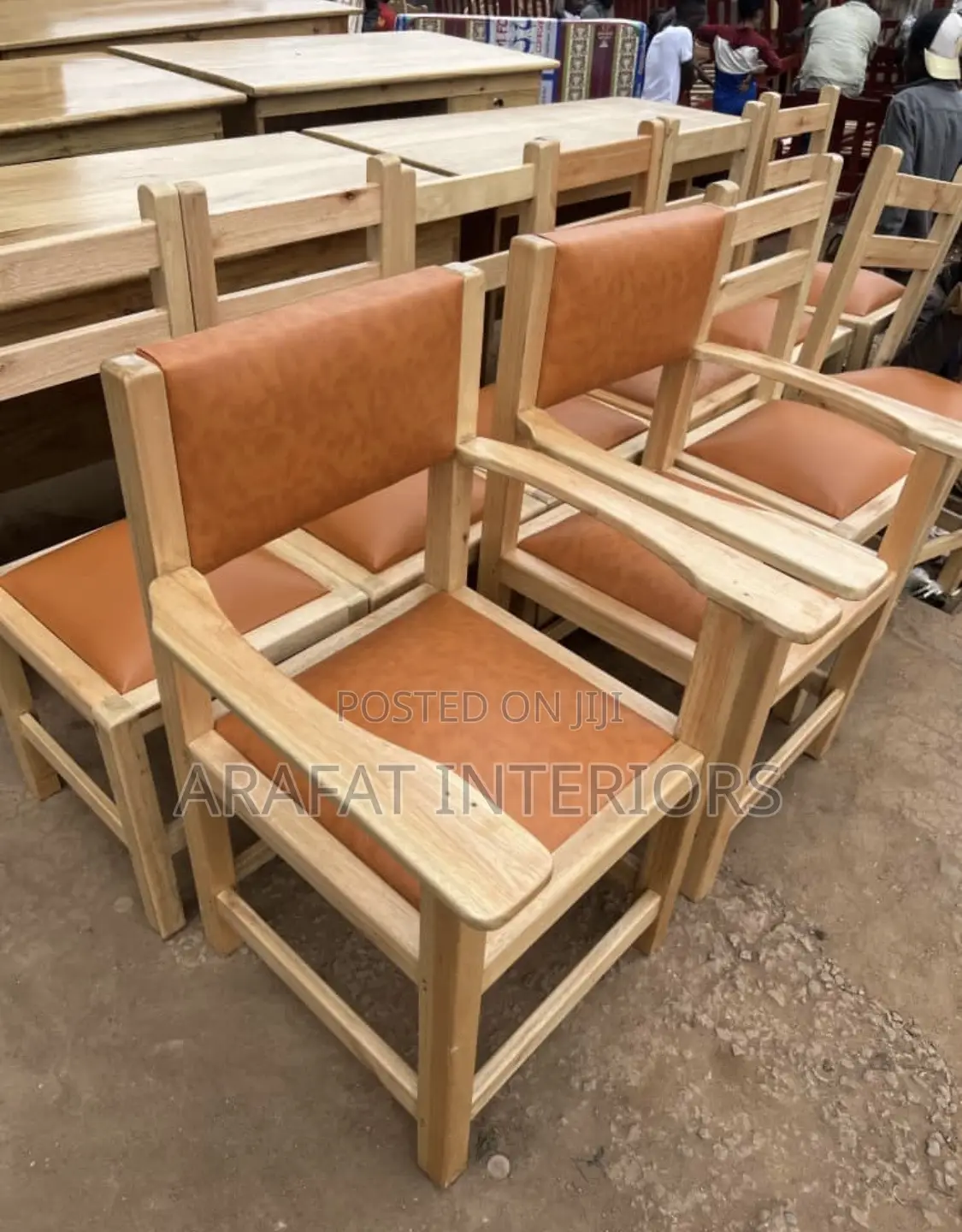 Brand New Solid Wood Dining Armchairs With Comfortable Padded Seats