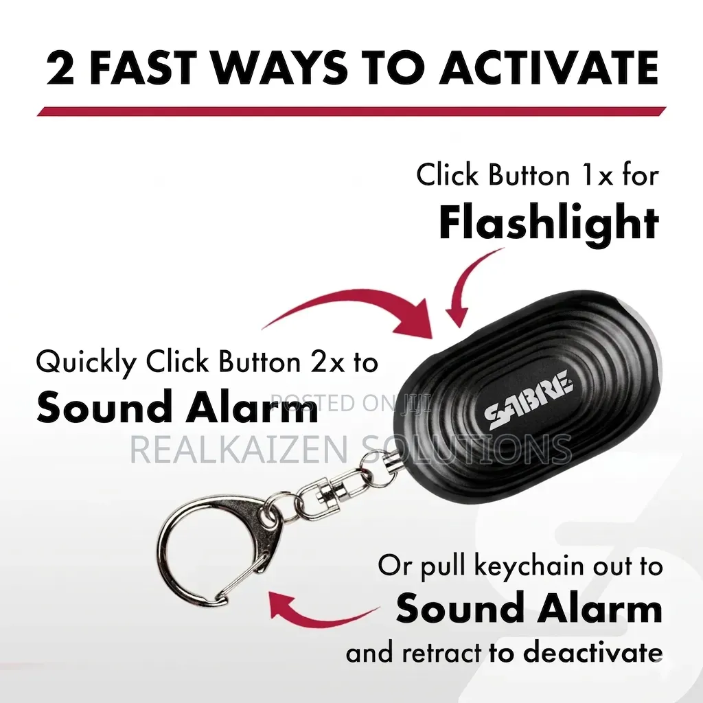 Usa Sabre 2-in-1 Personal Alarm With Led Light| Personal Safety Siren