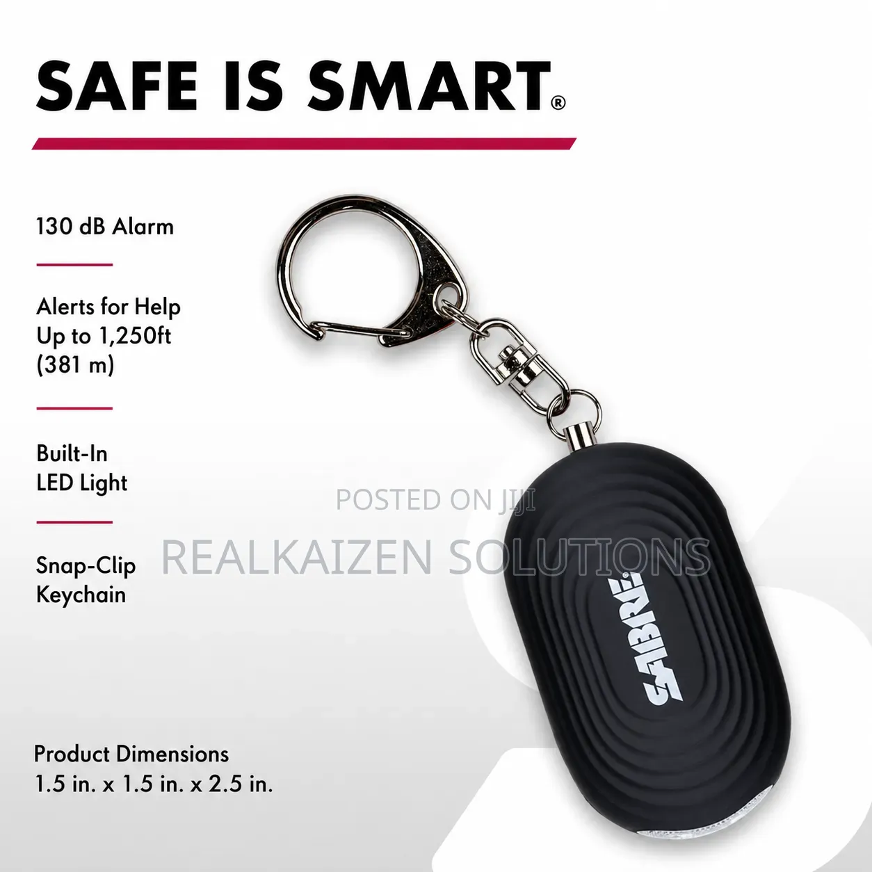 Usa Sabre 2-in-1 Personal Alarm With Led Light| Personal Safety Siren