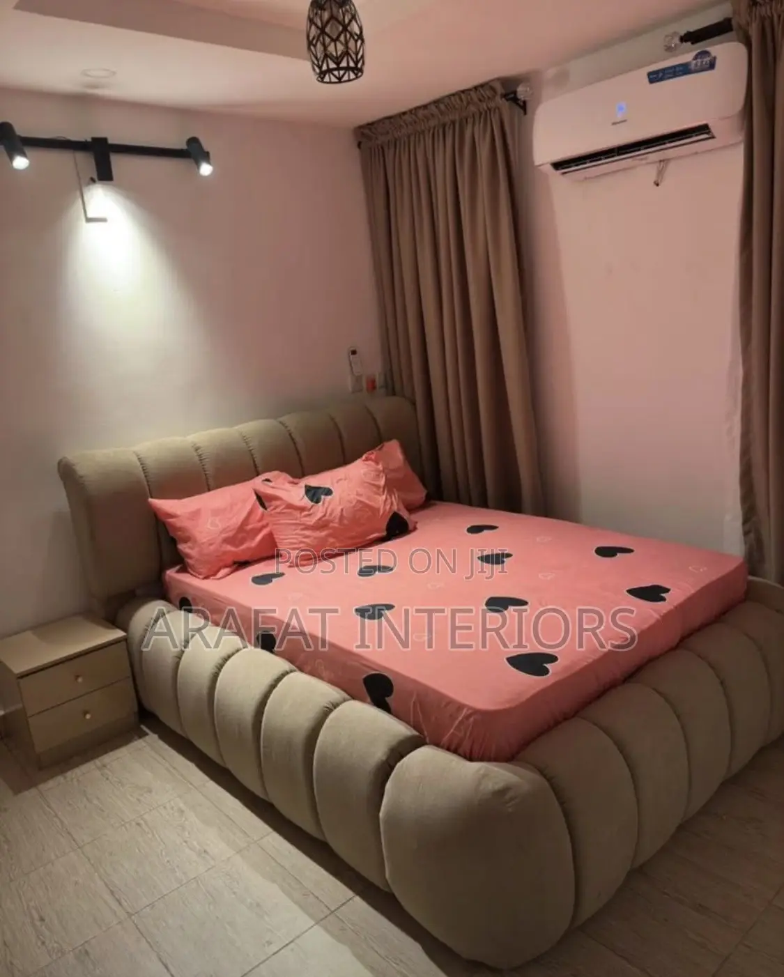 Beautiful Modern Queen-Size Upholstered Bed