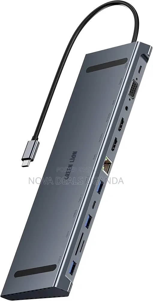 Green Lion 12 In 1 Hdmi Ethernet Usb-c Hub, 100 Mbps Fast Ethernet