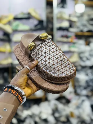 Pair Of Multi-colored , Textured Slip-on Mules