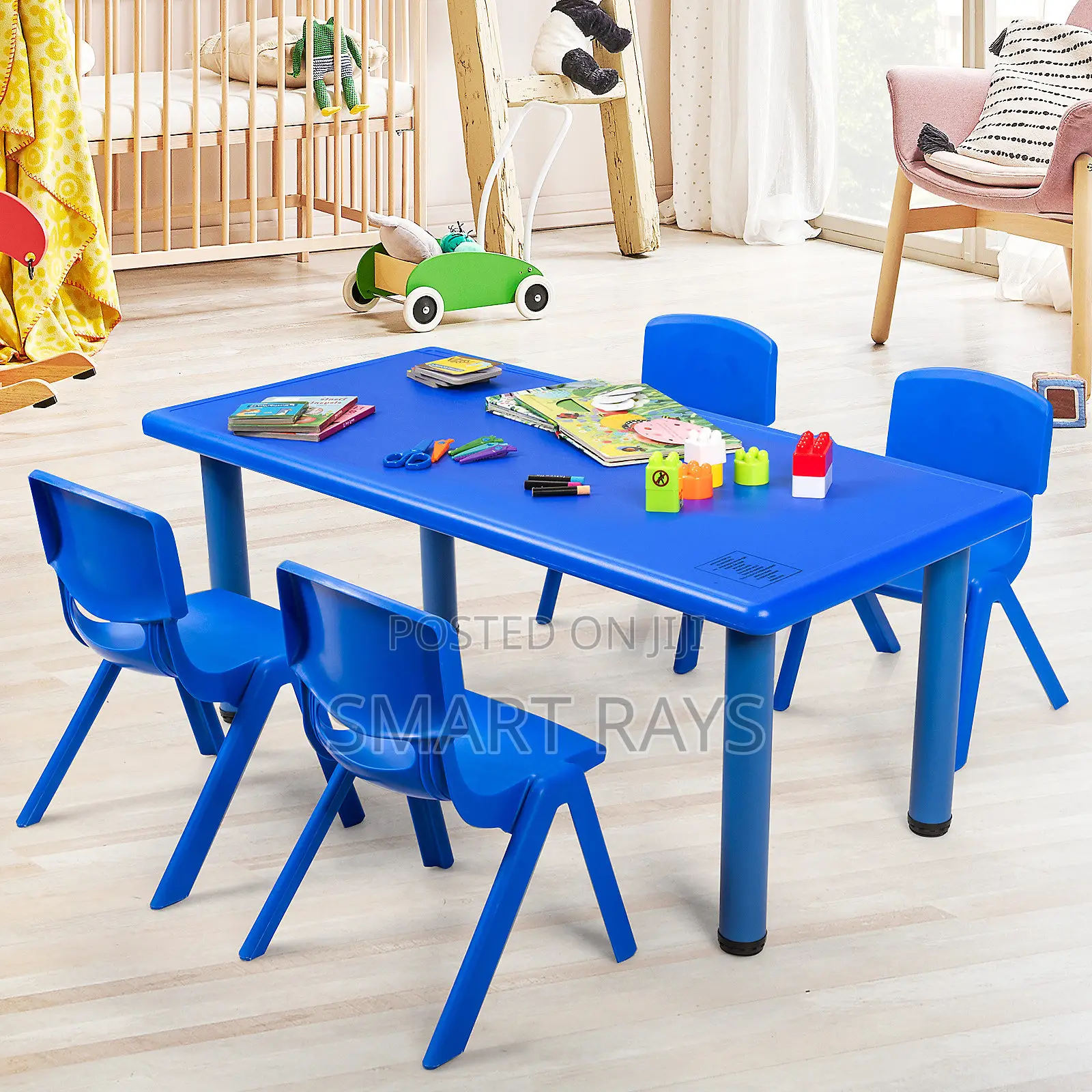 Rectangular Baby Table and Baby Chairs