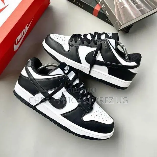 These Are Nike Dunk Low Sneakers in the Popular Black and White