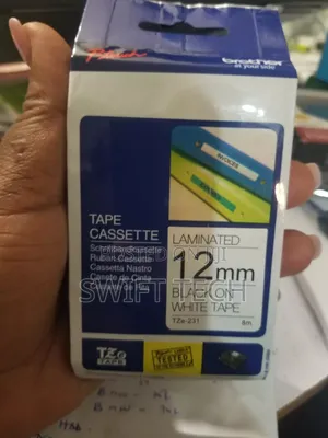 Brothers Tape Cassette 12mm Black On White