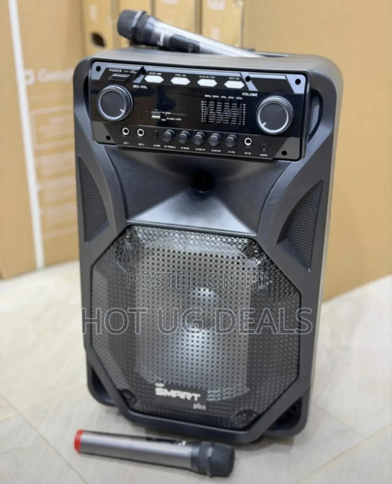Smart Plus 12′′ Amplified Public Address Speaker Rechargeable – Black
