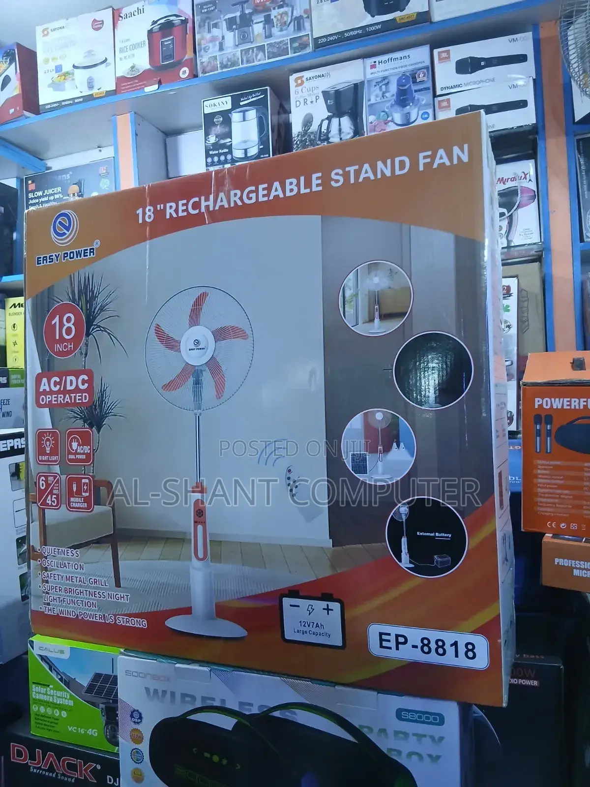 Easy Power 18inch Rechargeable Stand Fan