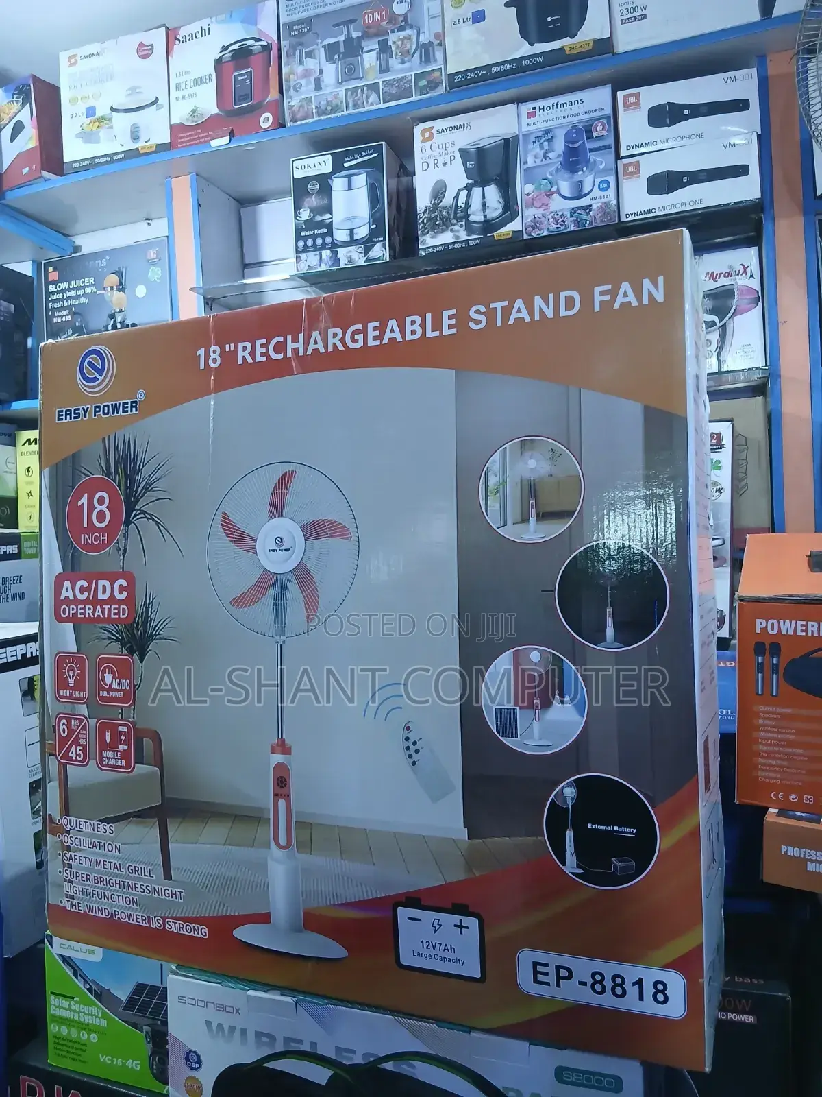 Easy Power 18inch Rechargeable Stand Fan
