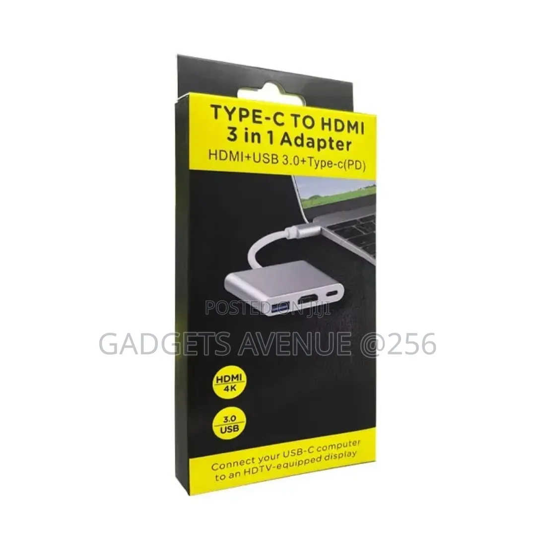 3-in-1 Usb-c To Hdmi Adapter Designed To Connect Usb-c Laptops .