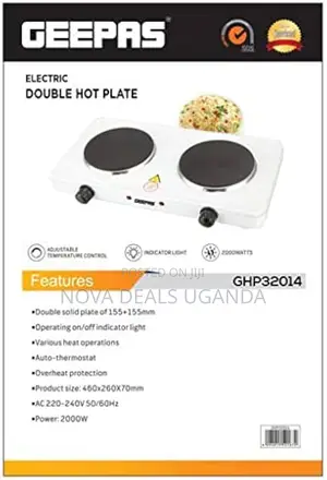 Geepas GHPW Dual Hot Plate - Portable Electric Hob