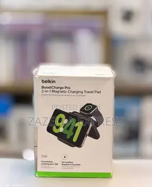 Belkin Boost Charge Pro 2in1 Magnetic Wireless Charging Travel Pad 15w