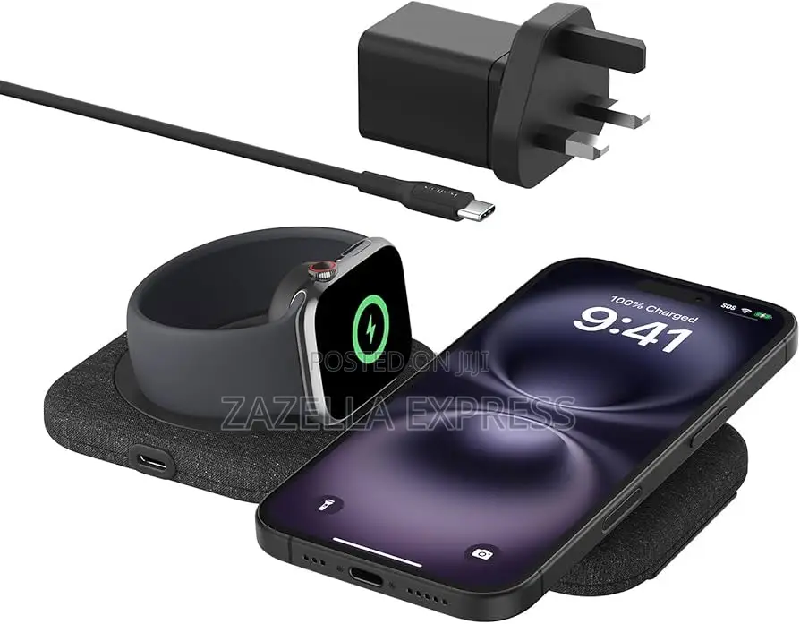 Belkin Boost Charge Pro 2in1 Magnetic Wireless Charging Travel Pad 15w