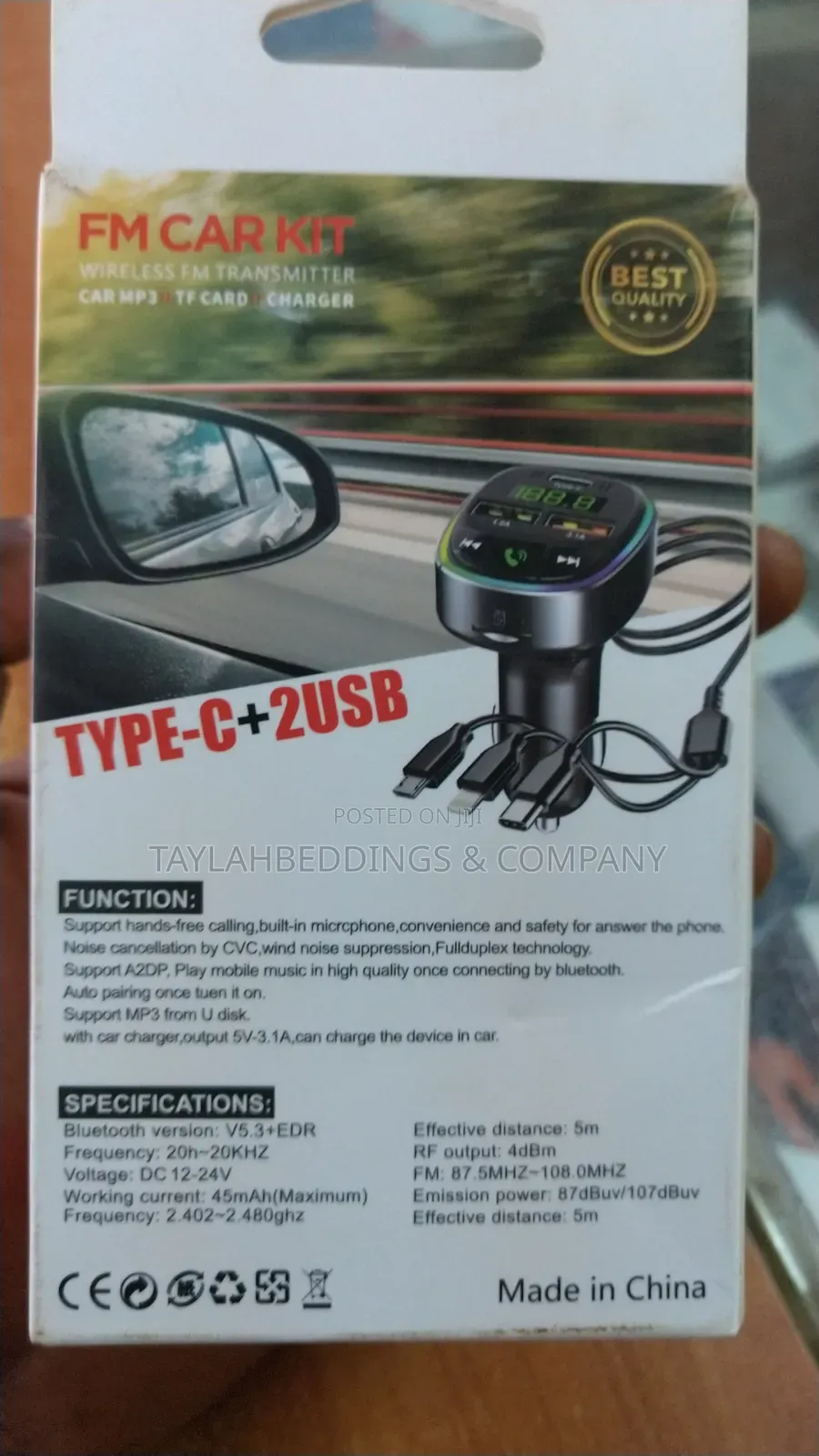 Multifunction Wireless Car Mp3 Player Fast Charger Bluetooth Audio