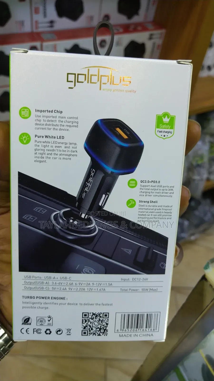 55w Car Fast Charging Smart Single Usb Ports Vehicle Charger