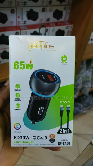 Super Fast Car 65w Car Charger
Dual Type C Port