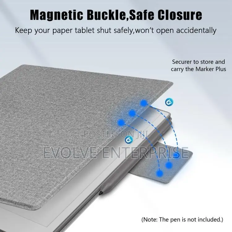 For Remarkable Paper Pro Move 7.3 Leather Smart Tablet Case(Black)