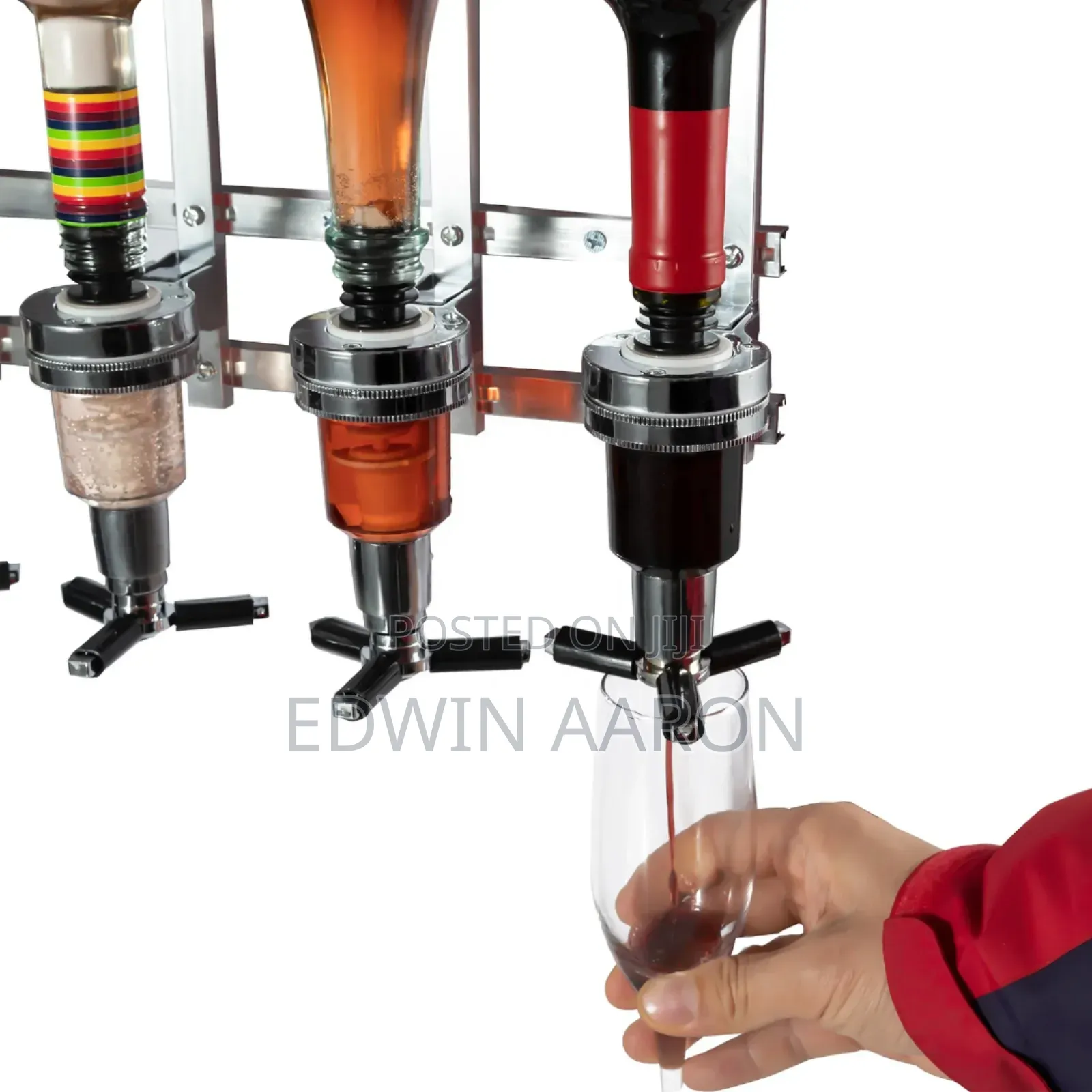 Horizontal Wall Mounted 6 Liquor Bottle Dispenser