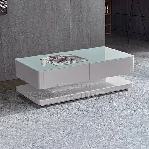 Led High /Gloss Top /White Coffee /Table With /Singlecenter Table/