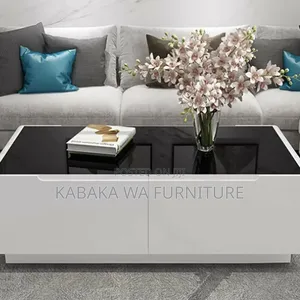 Coffee Table, Modern /Industrial/ Center Table /With Dark White/