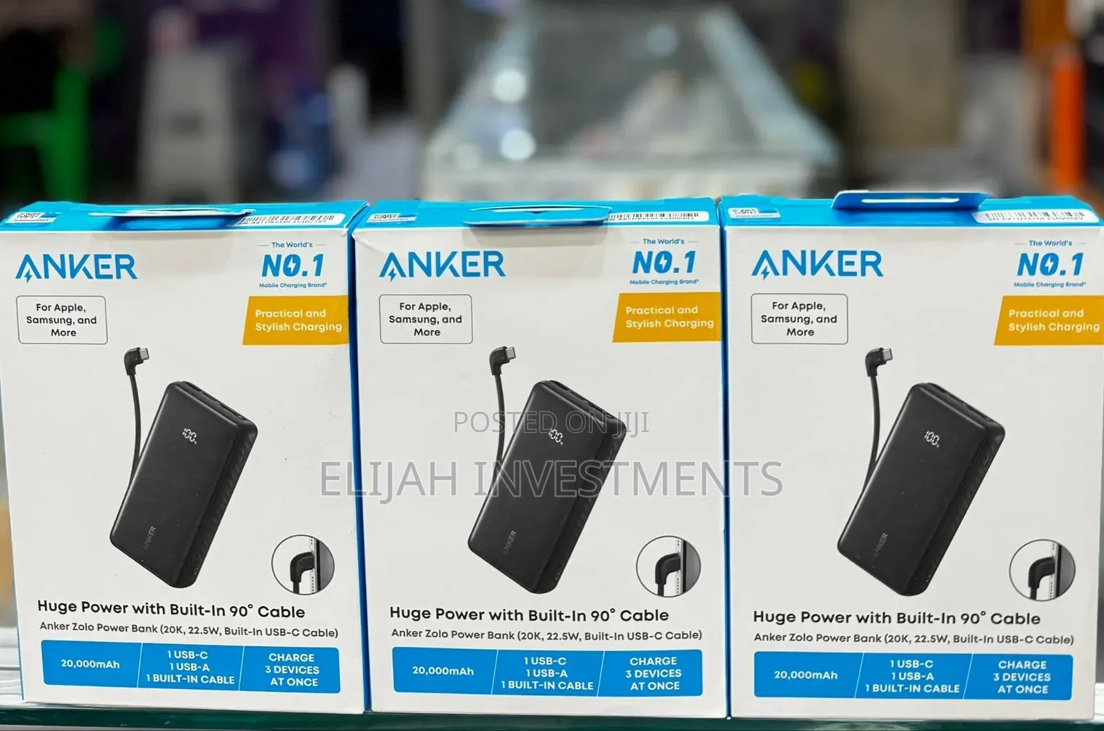 Anker Zolo 20,000mah Huge Power With Built in Usb-C Cable