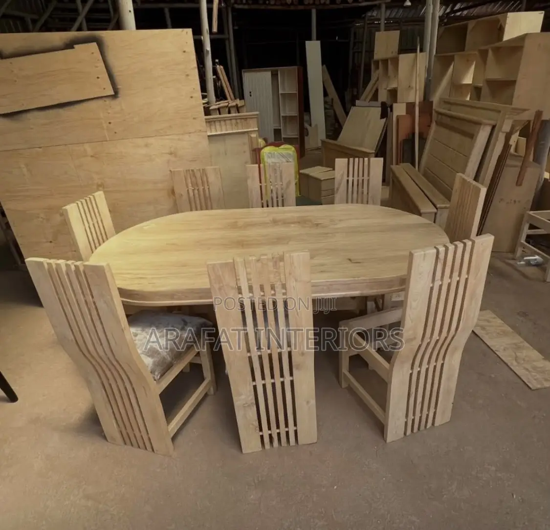 8-Seater Oval Solid Wood Dining Set