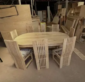 8-Seater Oval Solid Wood Dining Set