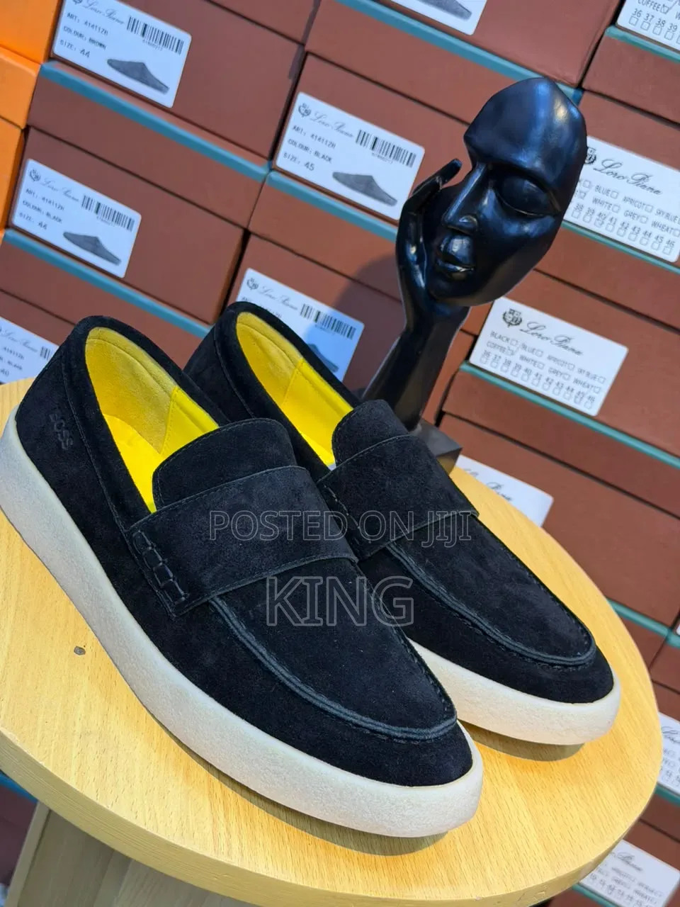 Boss Loafers. Suede and Leather Slip on Sneakers