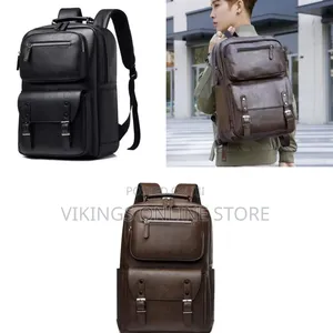 Casual Daily Commuter Leather Backpack for Men Business Laptop Backpac
