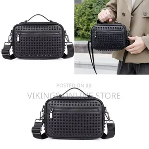 Unisex Fashion Dark Style Studded Crossbody Bag, Commuter Tote Bag