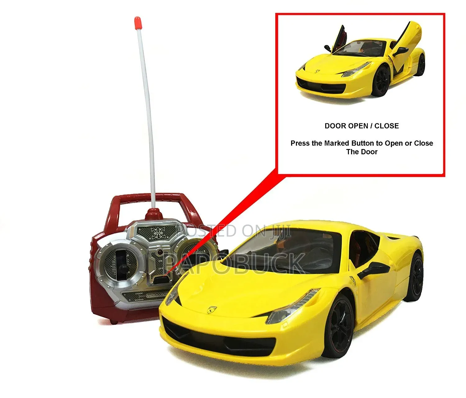 Super Car With Door Opening Feature (Big Size) (Yellow)