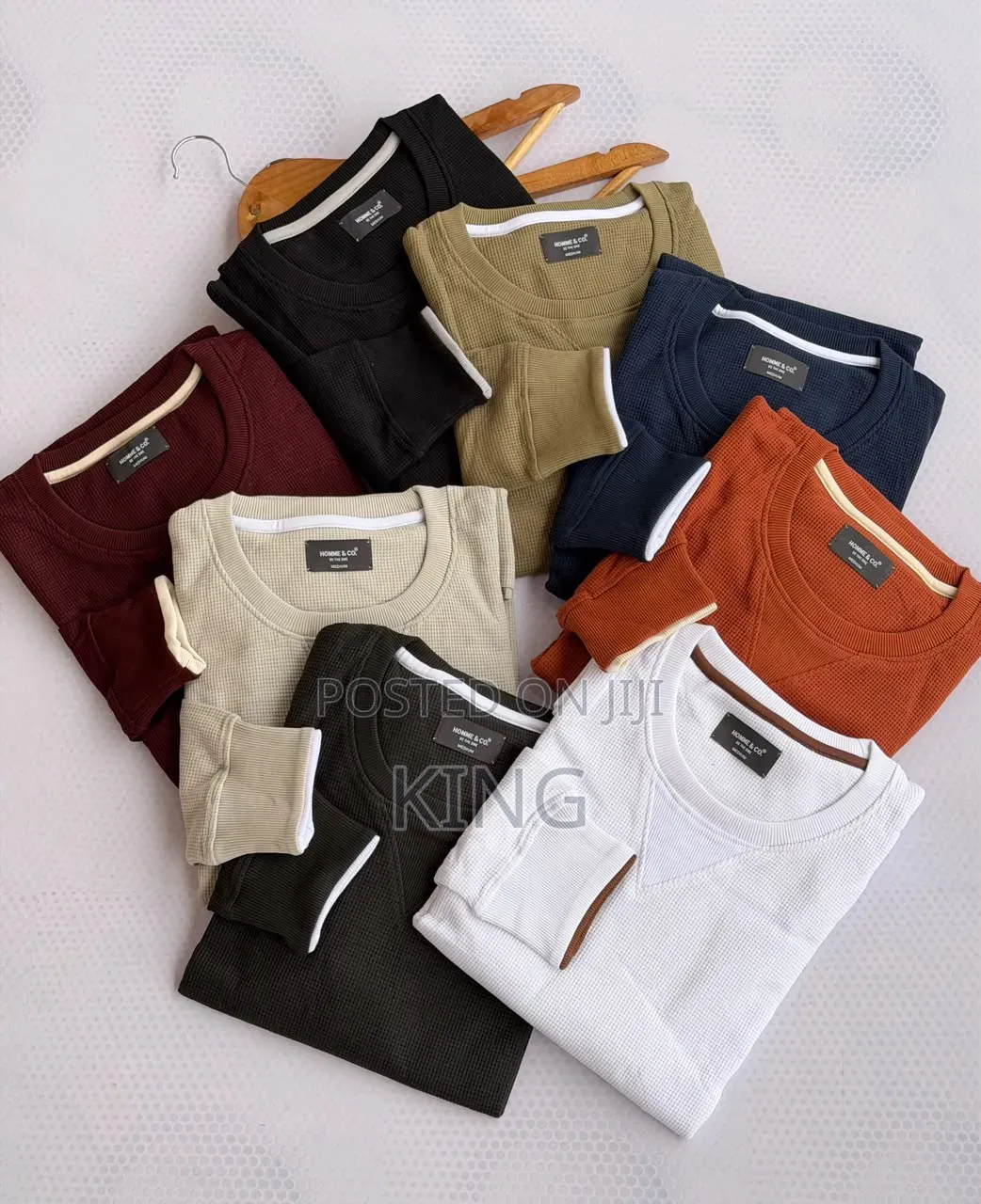 Redbridge Brand Men's Knitted Crew Neck Long Sleeve T-Shirt