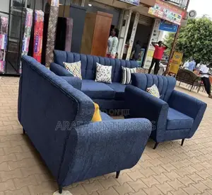 Brand New Modern Blue L-Shaped Sectional Sofa Set