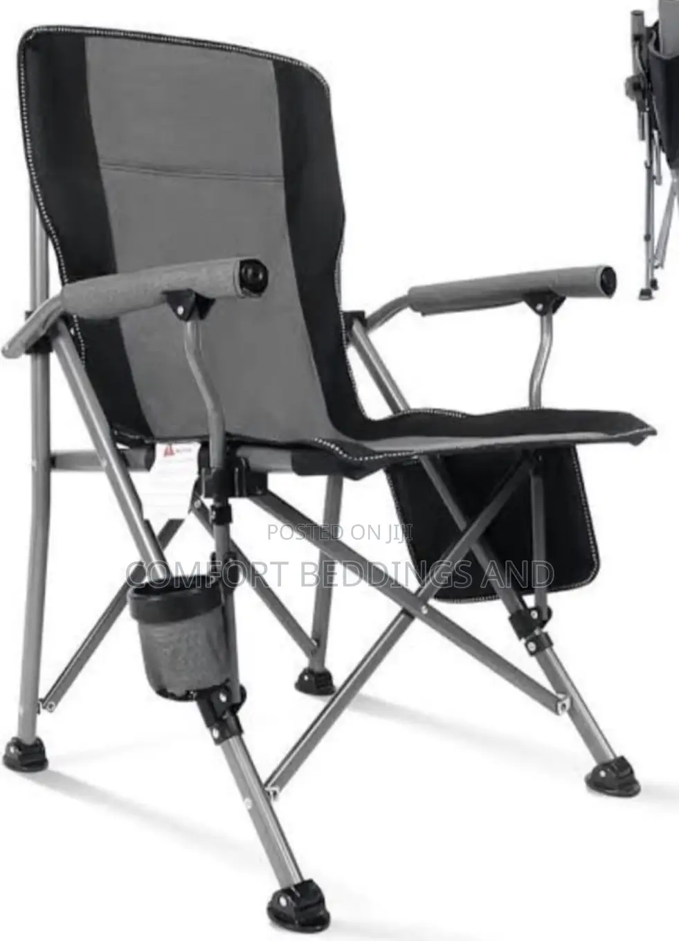 Metallic Foldable Camping Chair Black