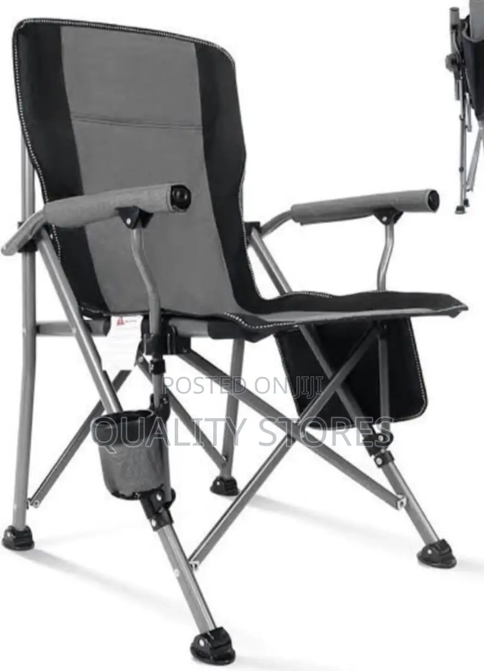 Metallic Foldable Camping Chair Black