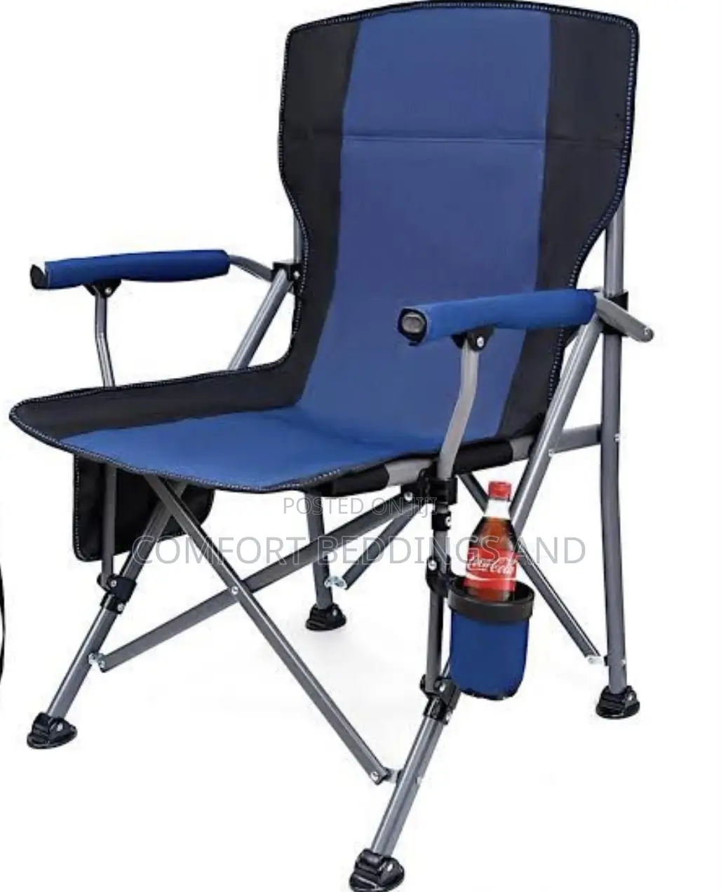 Metallic Foldable Camping Chair Blue