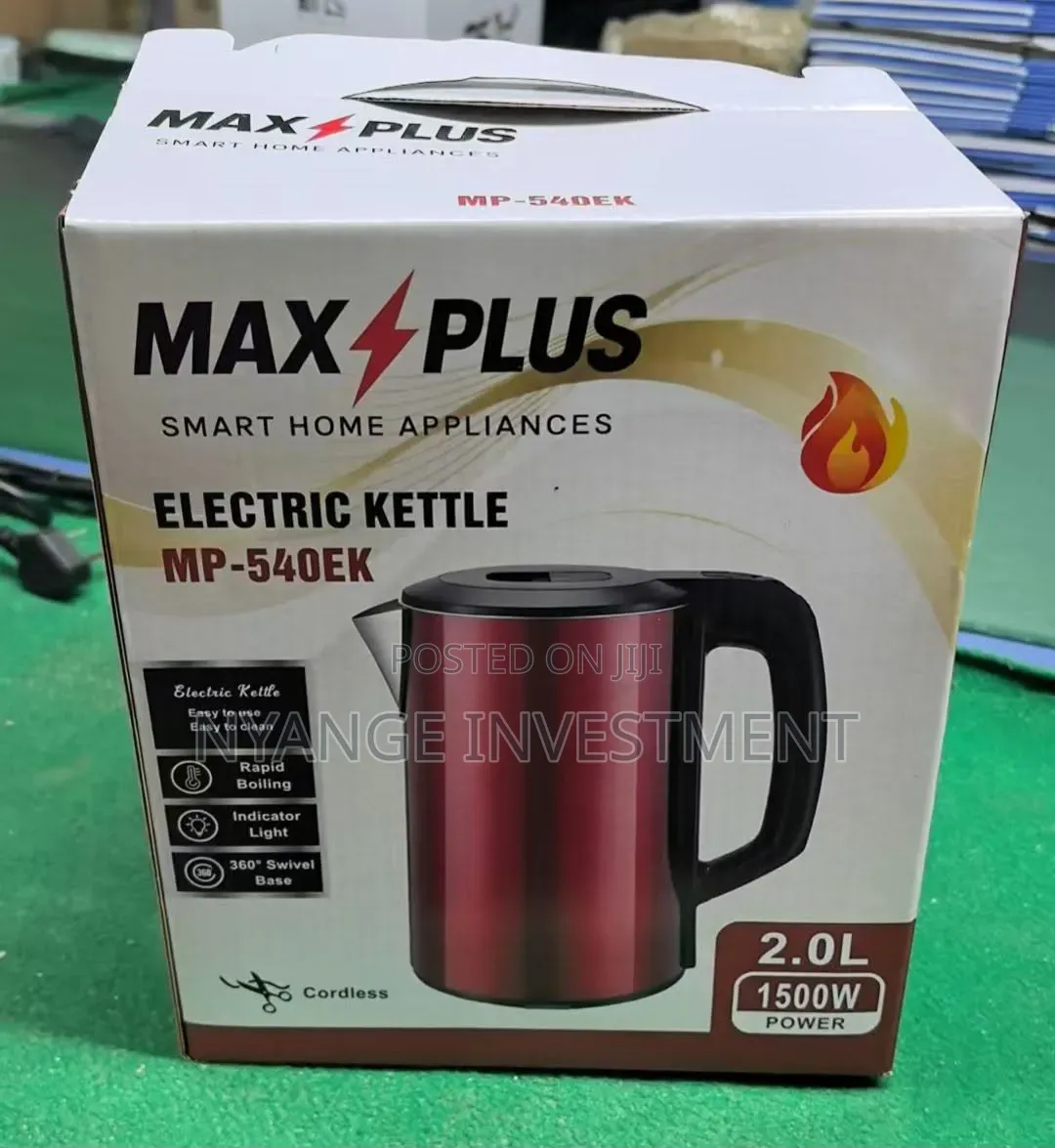 Max Plus Mp-540ek Electric Kettle Features a 2.0-Liter Capacity