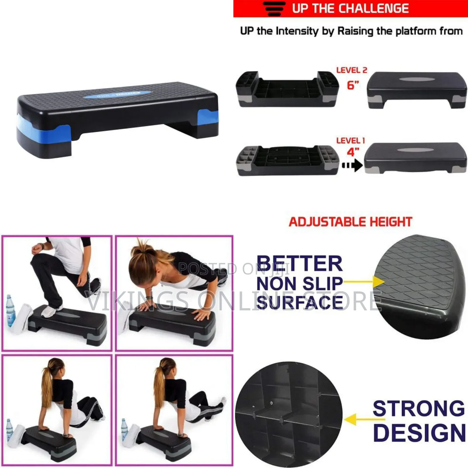 Plastic Aerobic Stepper Bench for Fitness Exercise Step Platform Pedal